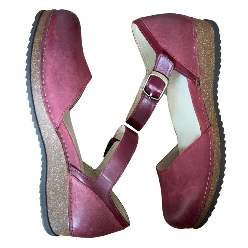 Dansko Mae Red Burnished Suede Mary Jane SZ: 42 EU 11.5-12 US NWOB - Picture 10 of 12
